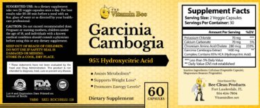 Garcinia Cambogia label